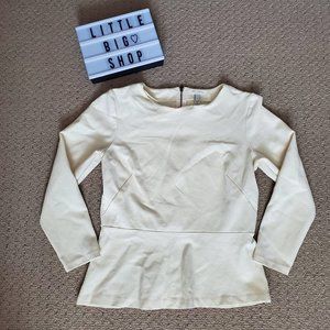 J. Crew Ponte Peplum Top in Cream Size S